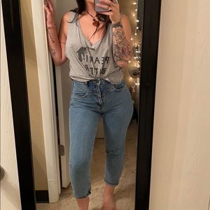 High waisted mom jean